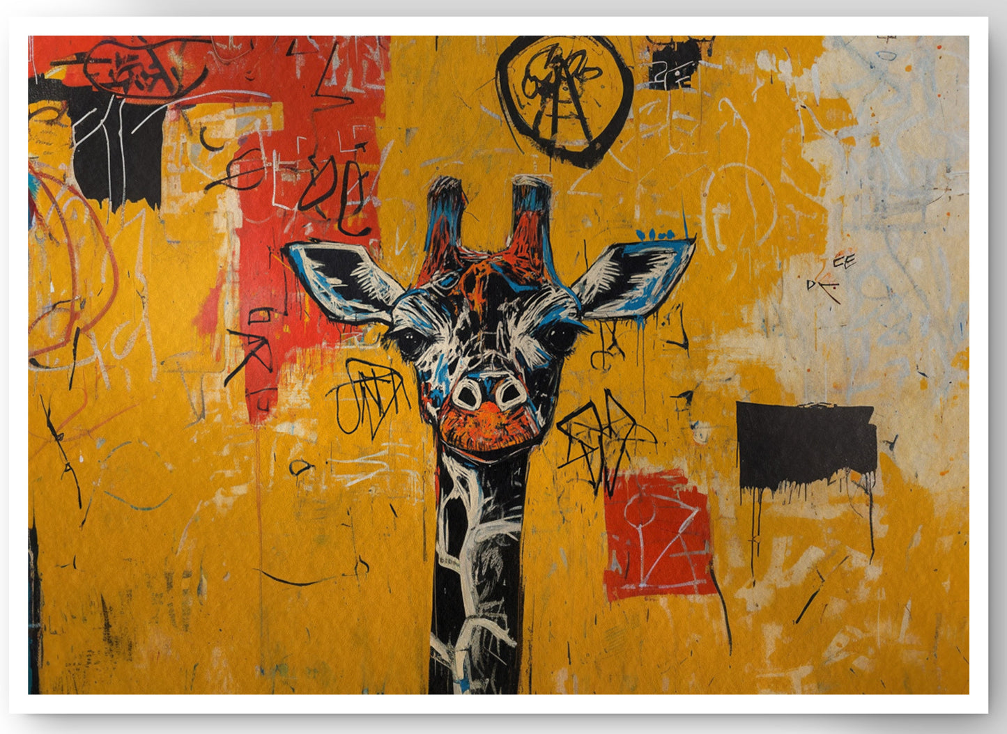 Urban Giraffe Graffiti African American canvas print by MoomZee Artwork