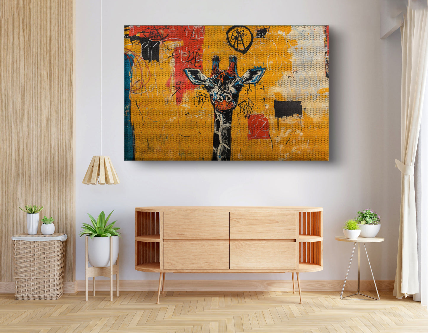 Urban Giraffe Graffiti African American canvas print view 14