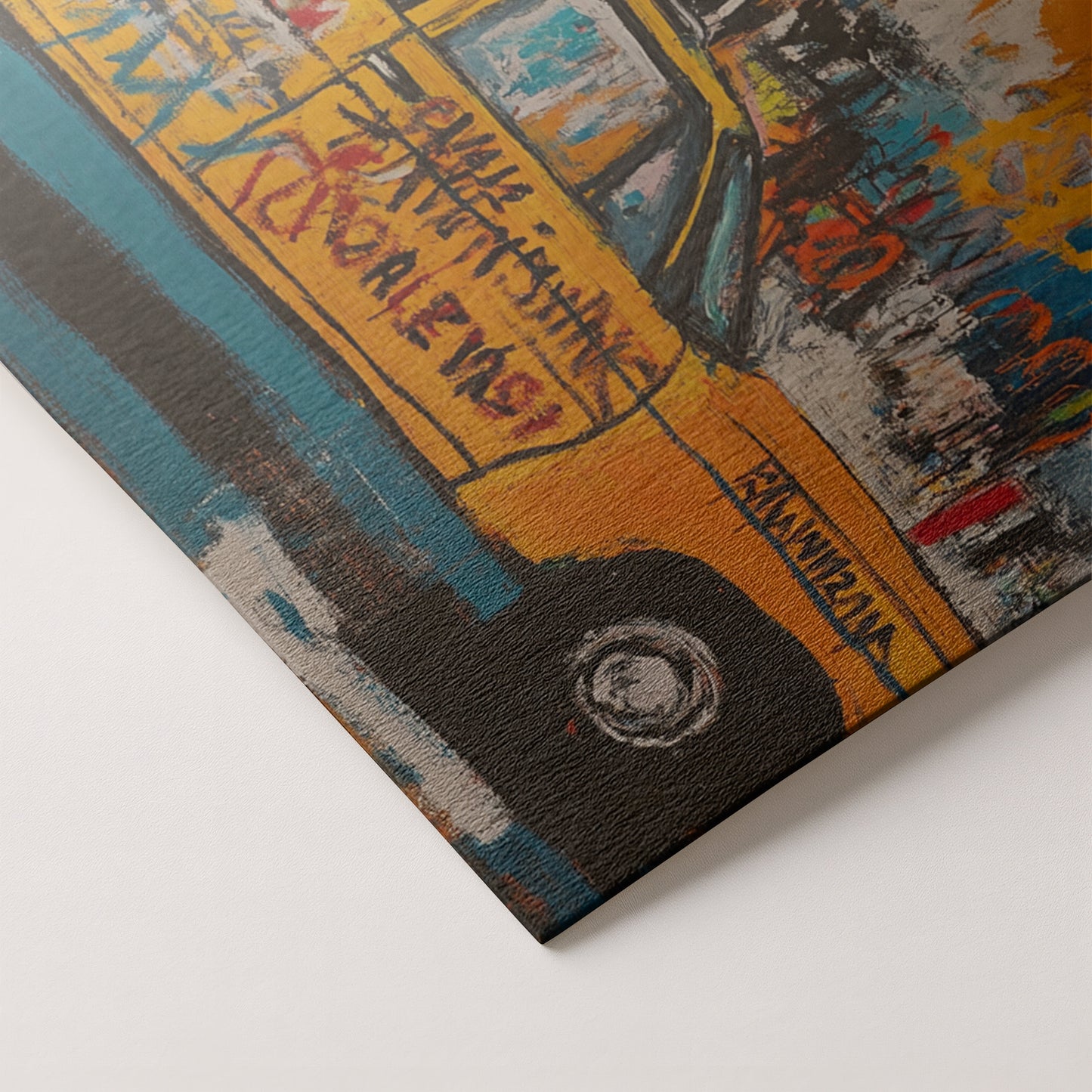 Yellow Taxi Urban Black African American canvas print artwork by MoomZee Artwork