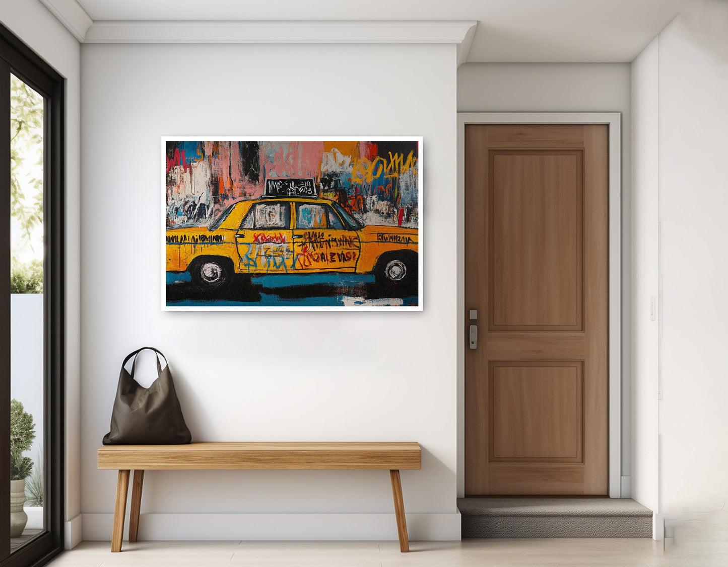 Yellow Taxi Urban Black African American canvas print home decor view