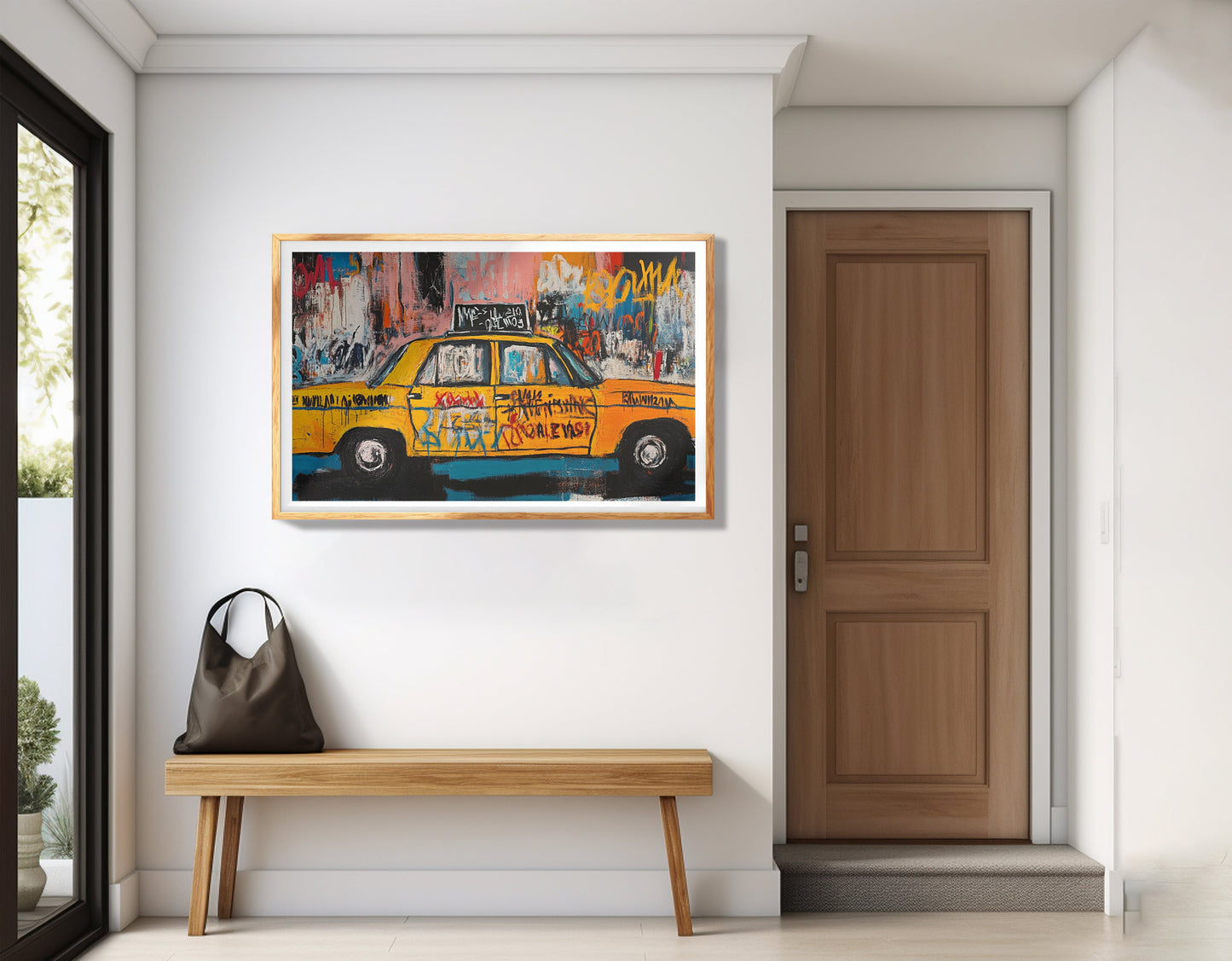 Yellow Taxi Urban Black African American canvas print view 77
