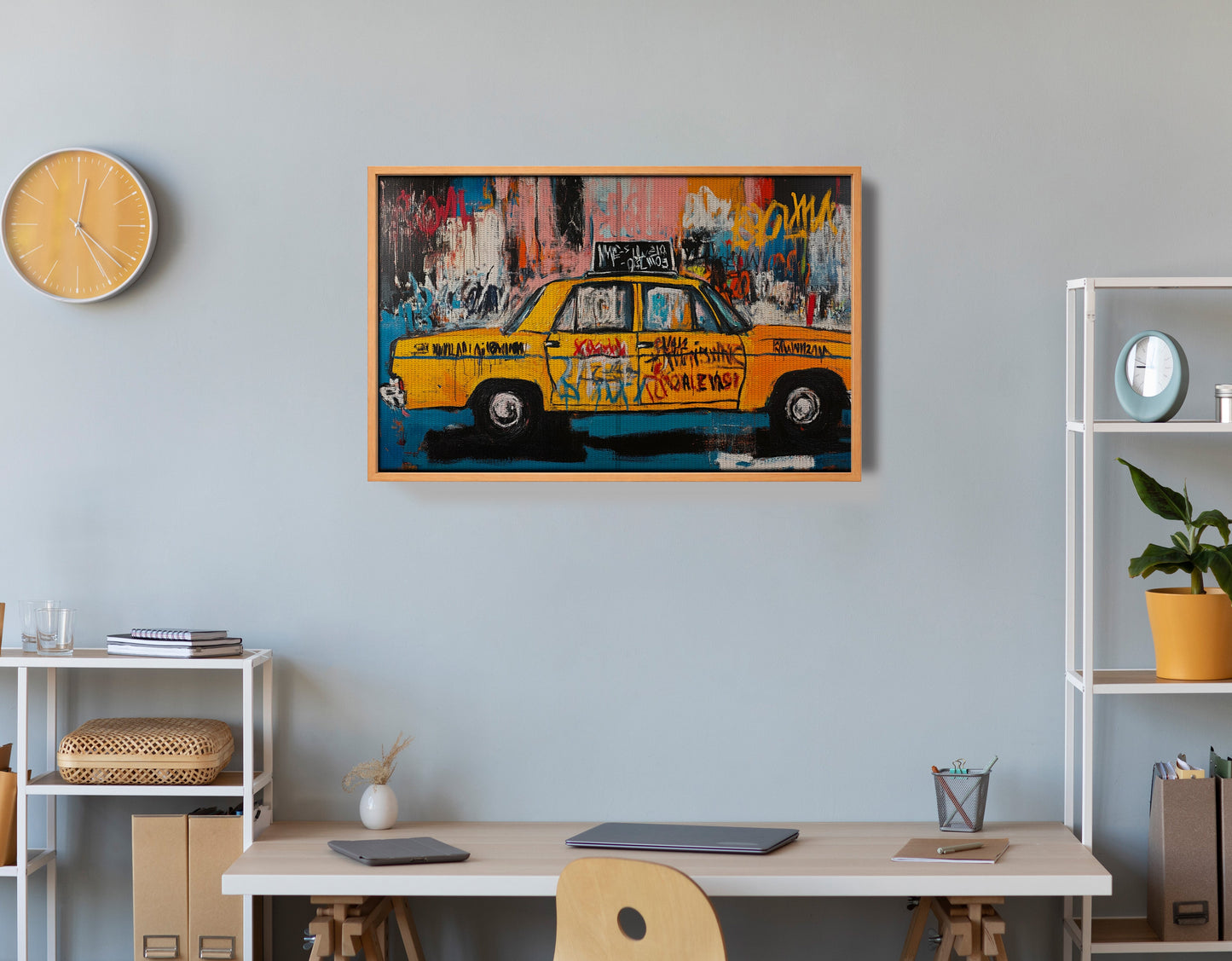 Yellow Taxi Urban Black African American canvas print view 48