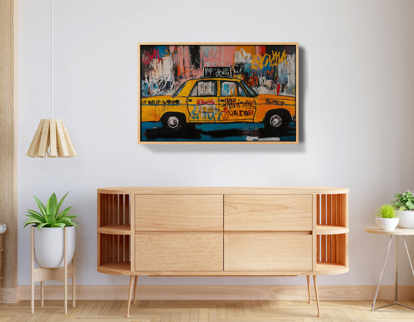 Yellow Taxi Urban Black African American canvas print view 50