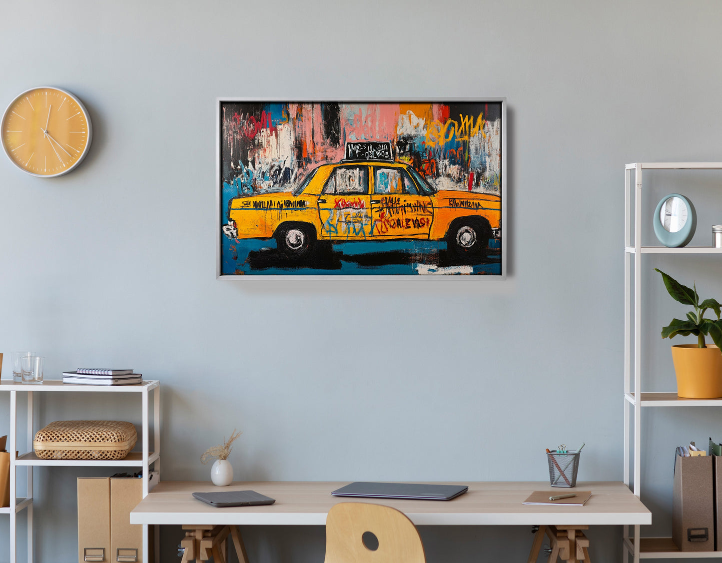 Yellow Taxi Urban Black African American canvas print view 60
