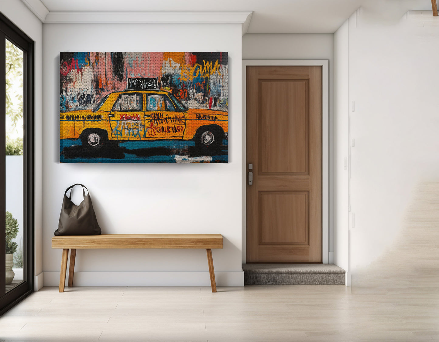 Yellow Taxi Urban Black African American canvas print view 17
