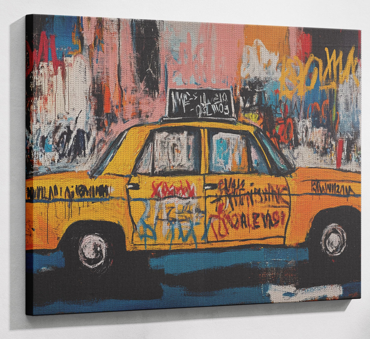Yellow Taxi Urban Black African American canvas print view 13