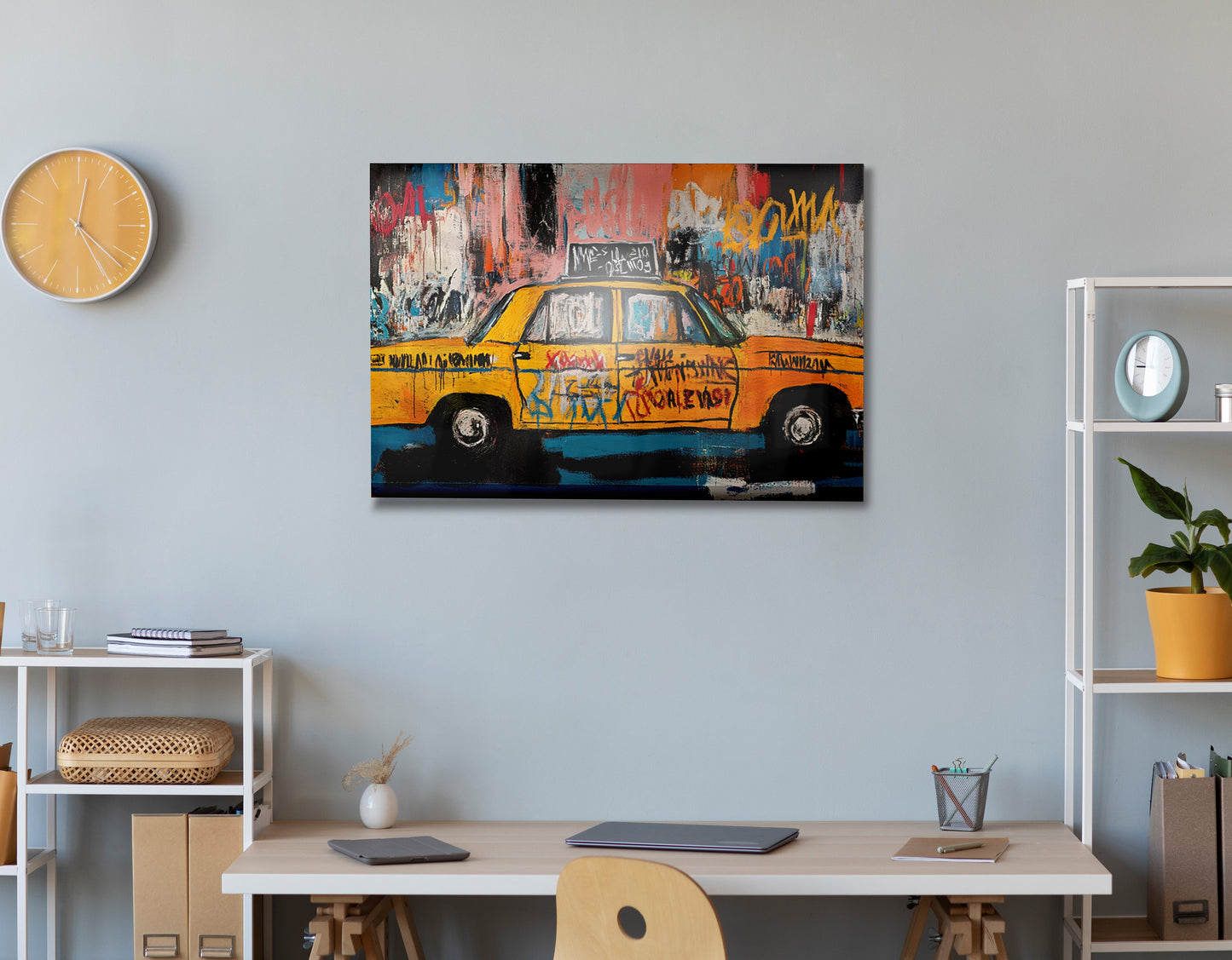 Yellow Taxi Urban Black African American canvas print view 24