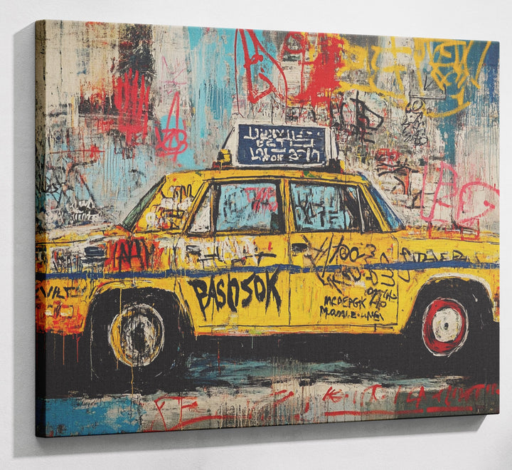 Graffiti Taxi Urban Black African American canvas print canvas print with visible wall art format