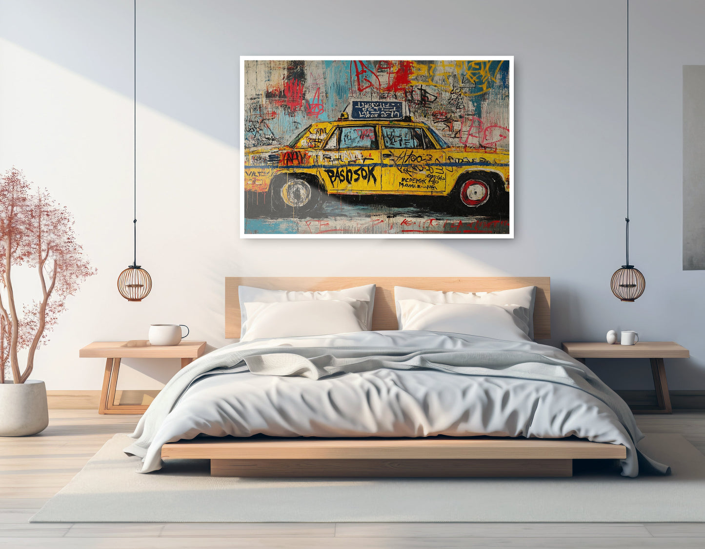 Graffiti Taxi Urban Black African American canvas print artwork view