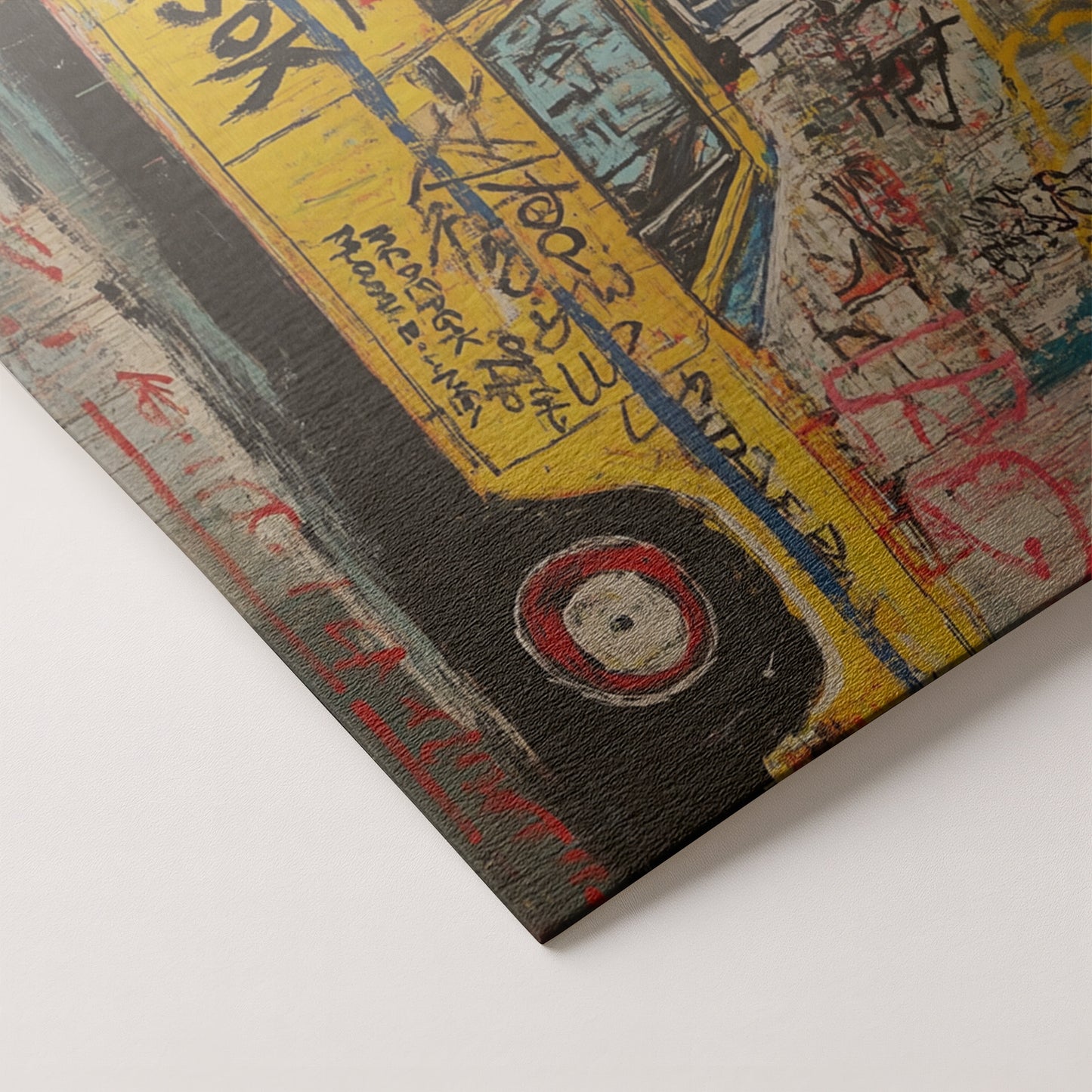 Graffiti Taxi Urban Black African American canvas print artwork by MoomZee Artwork