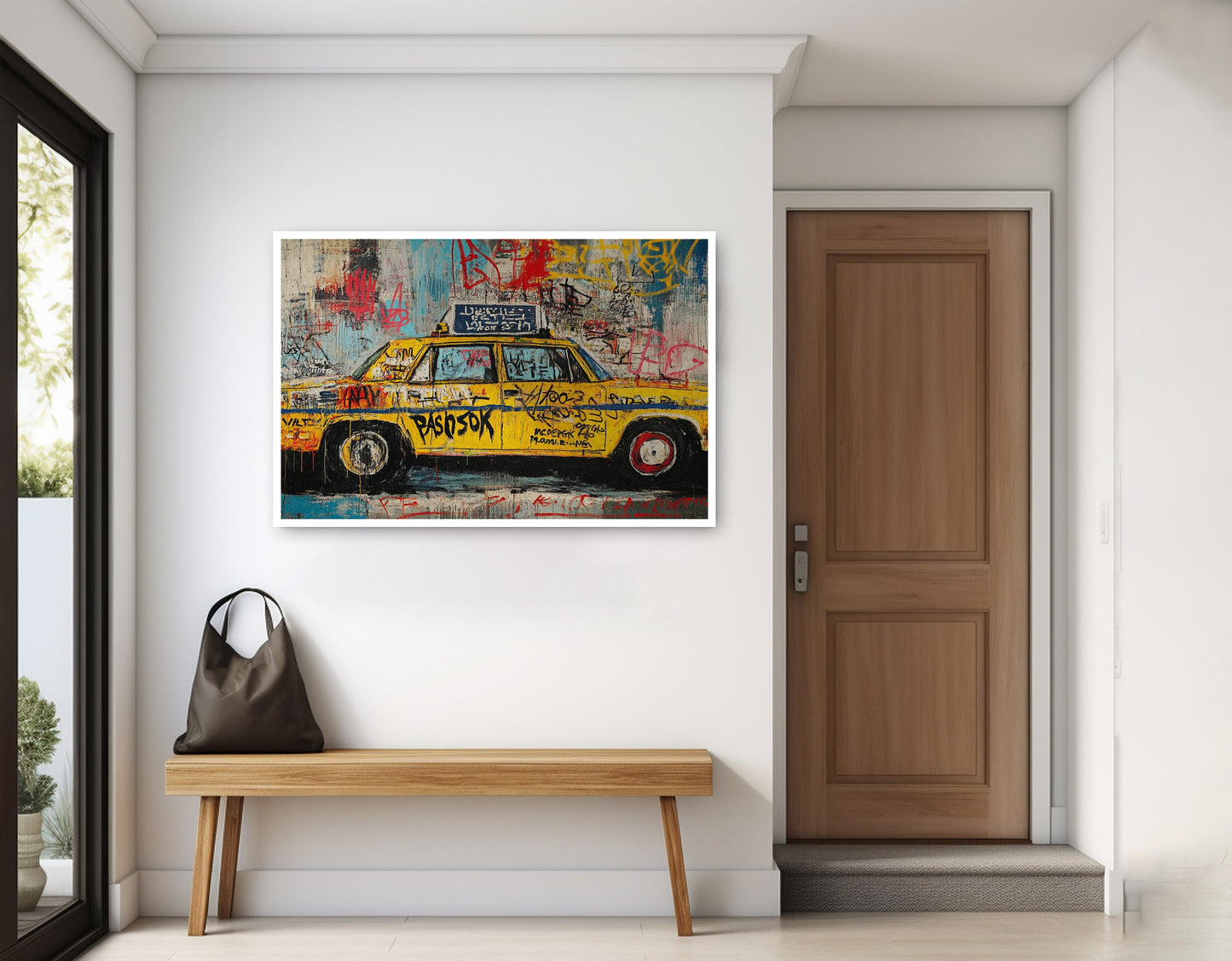 Graffiti Taxi Urban Black African American canvas print home decor view