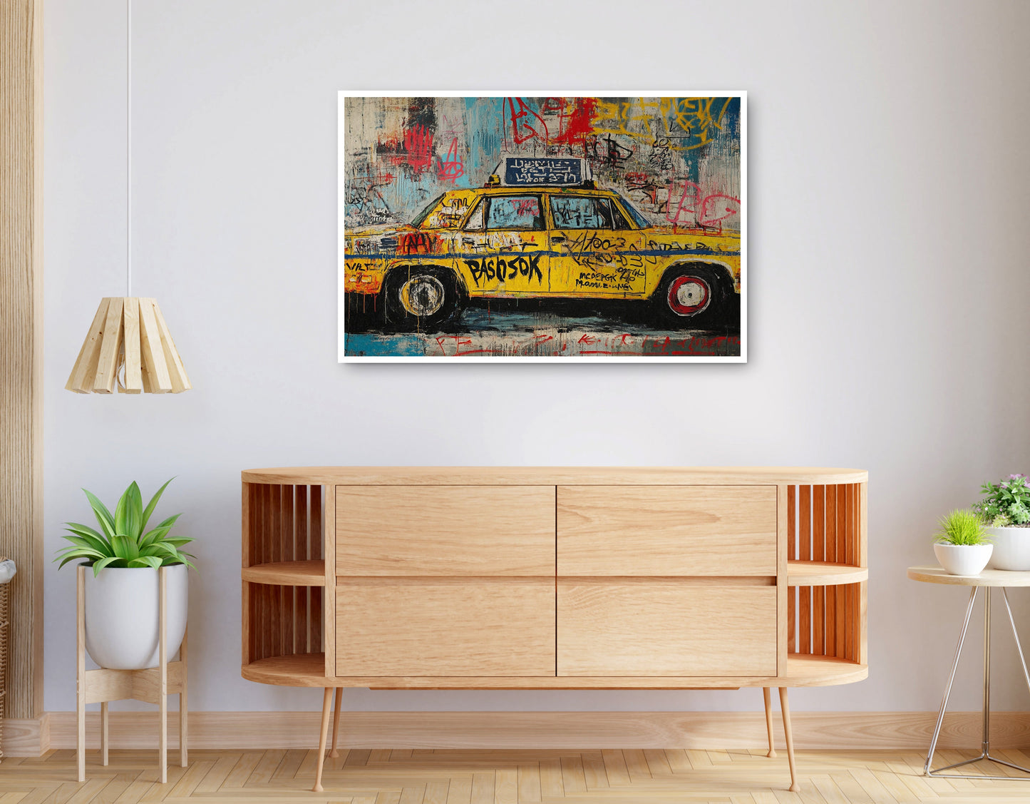 Alternate view of Graffiti Taxi Urban Black African American canvas print