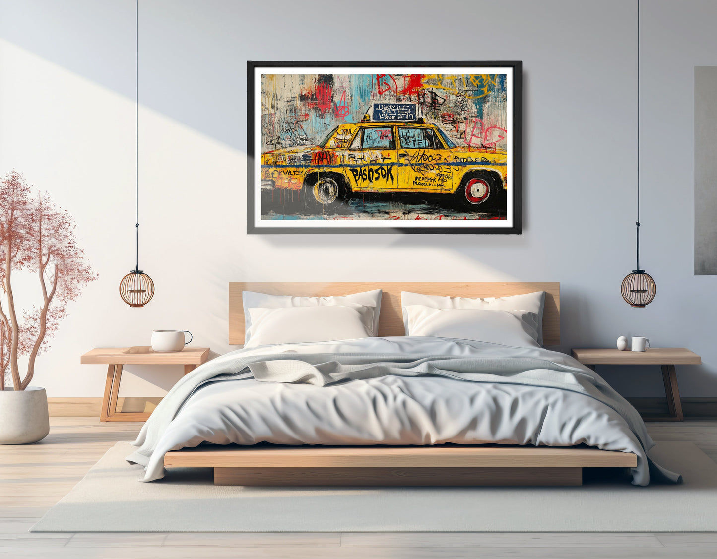 Graffiti Taxi Urban Black African American canvas print view 69