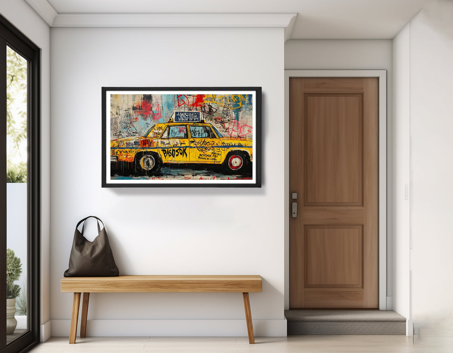 Graffiti Taxi Urban Black African American canvas print view 71
