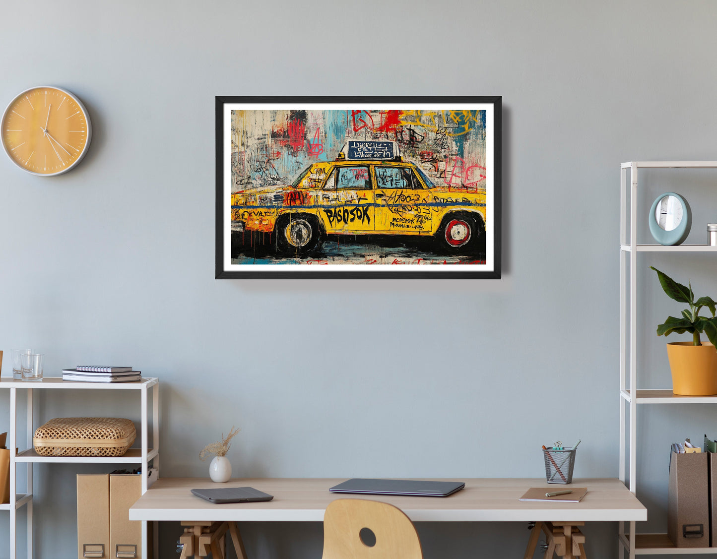 Graffiti Taxi Urban Black African American canvas print view 72