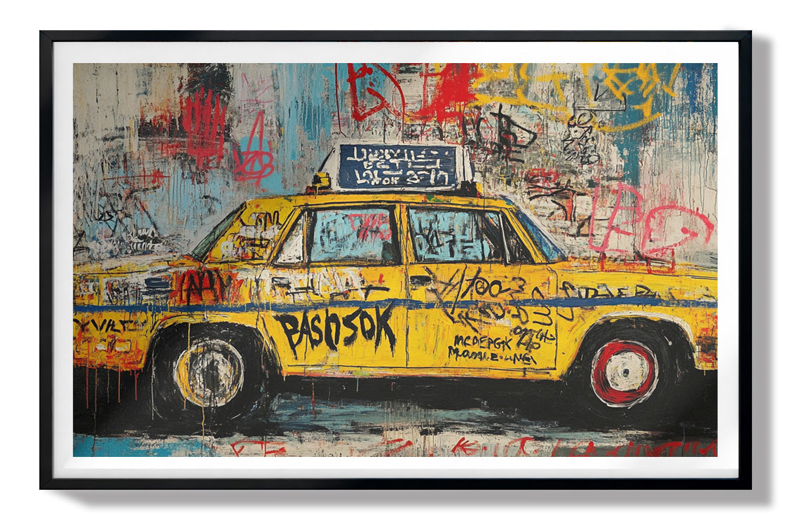 Graffiti Taxi Urban Black African American canvas print view 67