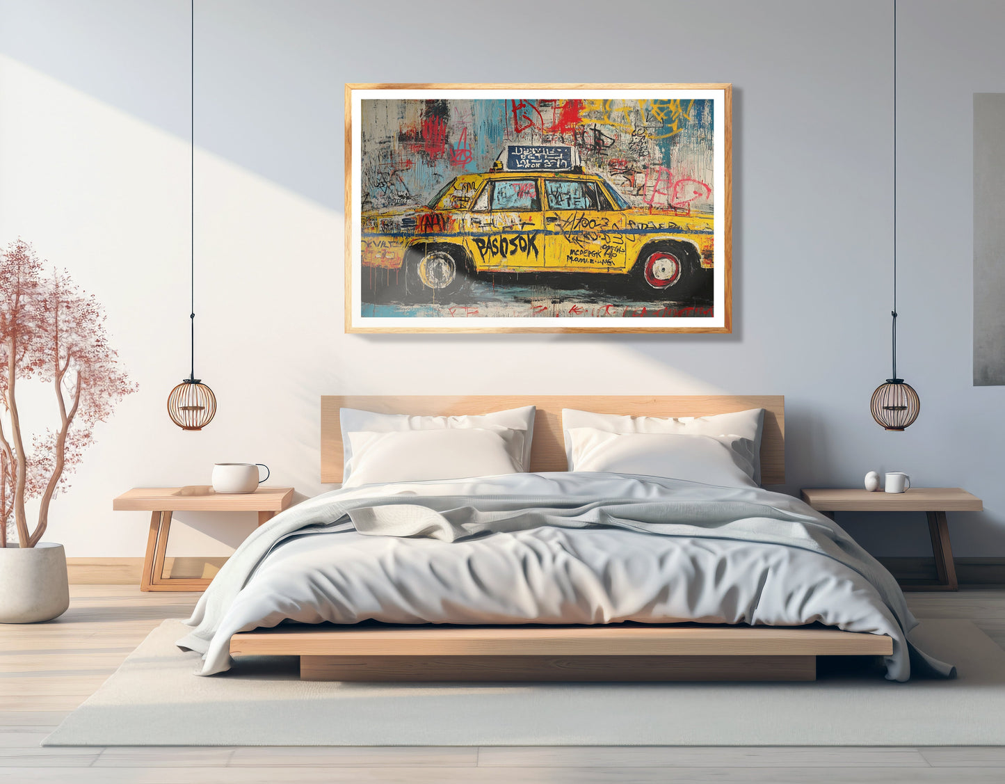 Graffiti Taxi Urban Black African American canvas print view 75