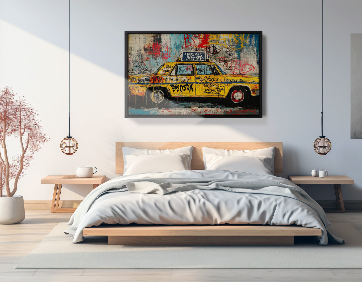 Graffiti Taxi Urban Black African American canvas print view 27