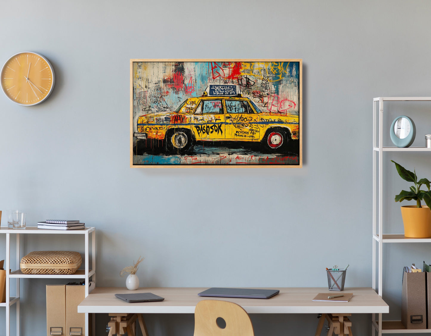 Graffiti Taxi Urban Black African American canvas print view 54