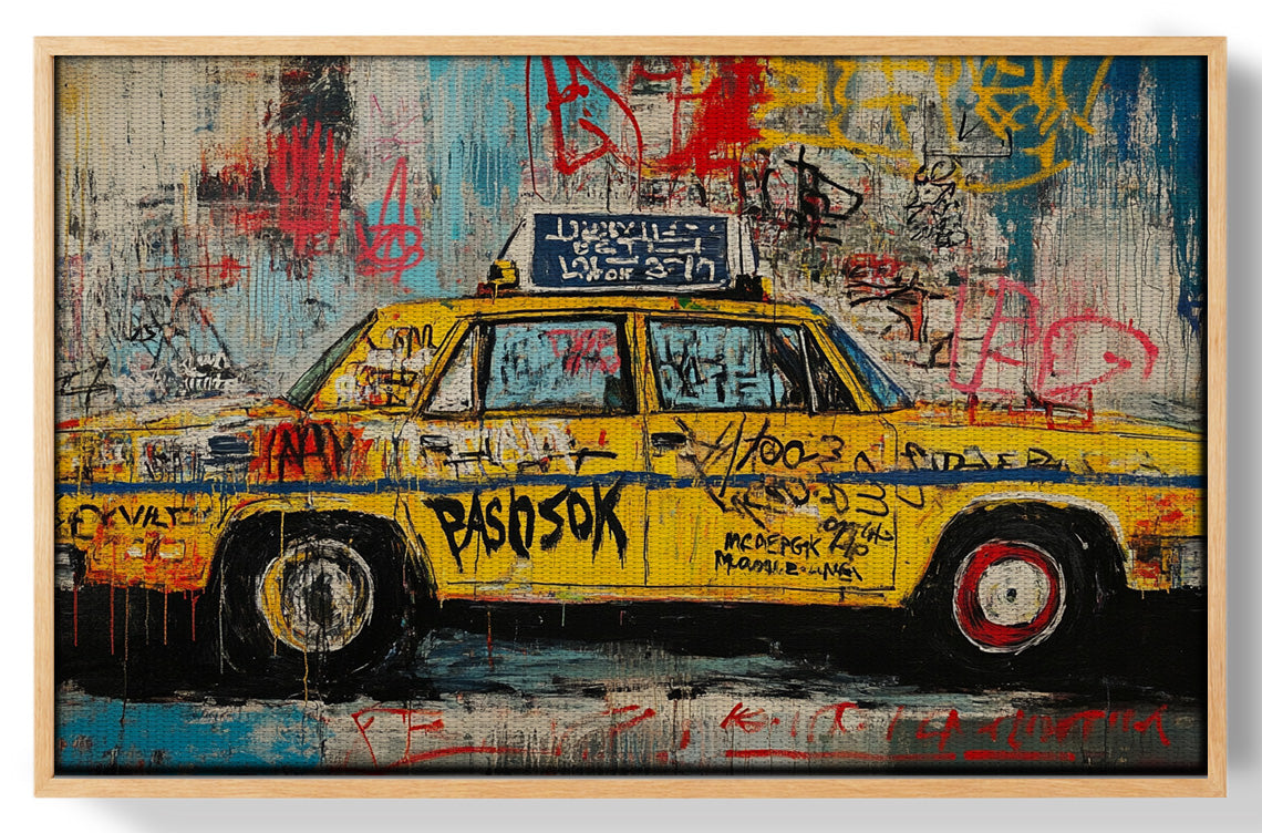 Graffiti Taxi Urban Black African American canvas print view 49