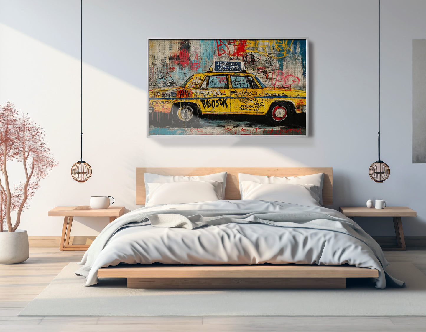 Graffiti Taxi Urban Black African American canvas print view 57