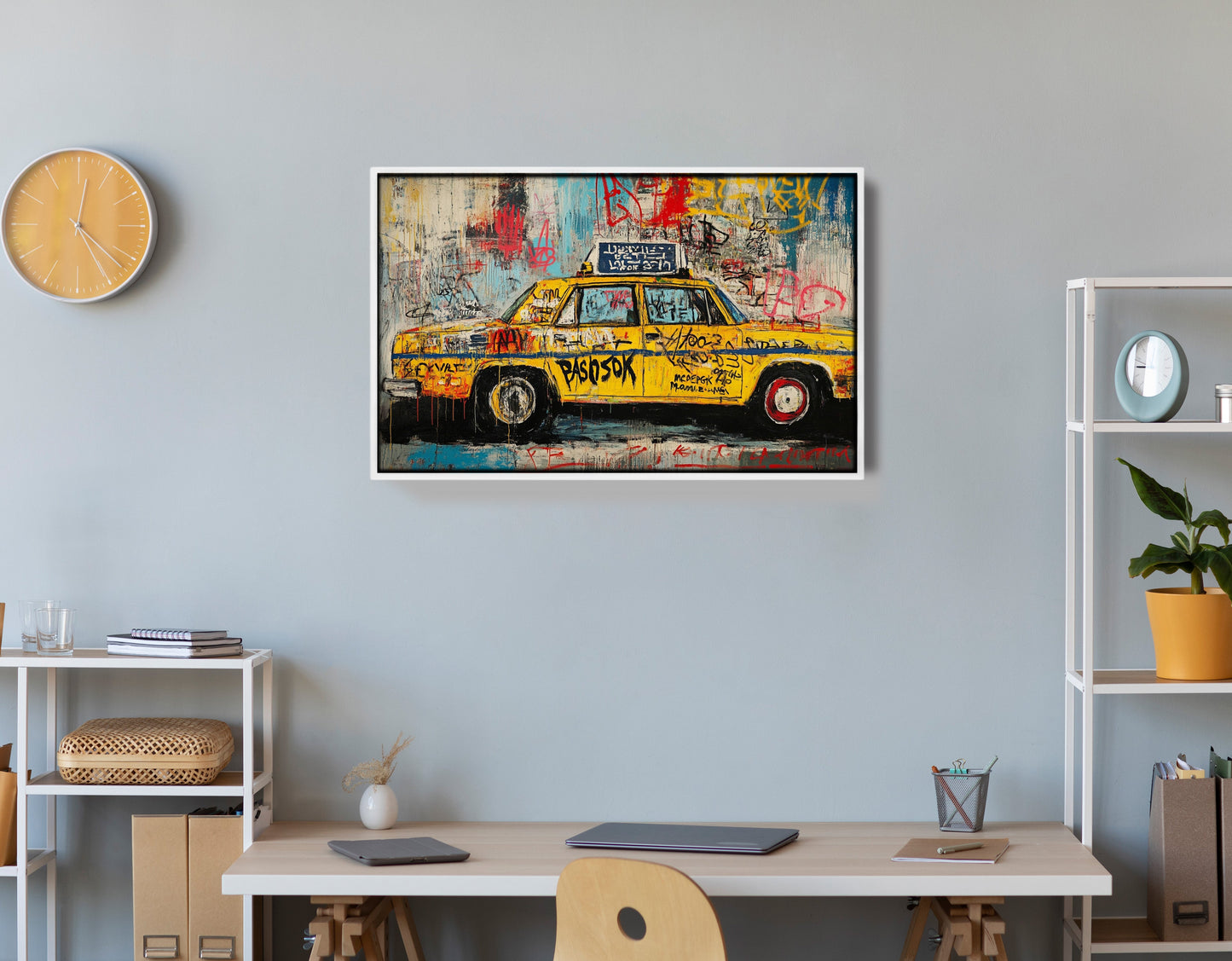 Graffiti Taxi Urban Black African American canvas print view 66