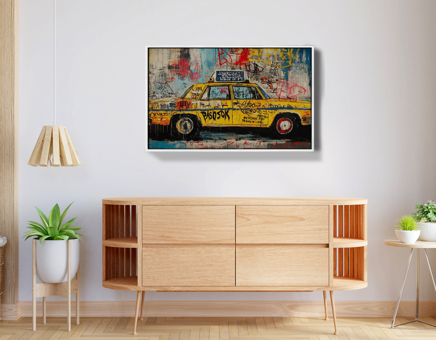 Graffiti Taxi Urban Black African American canvas print view 62