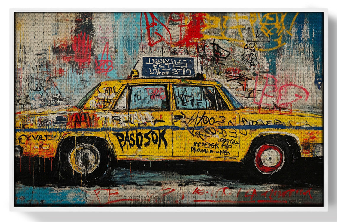Graffiti Taxi Urban Black African American canvas print view 61
