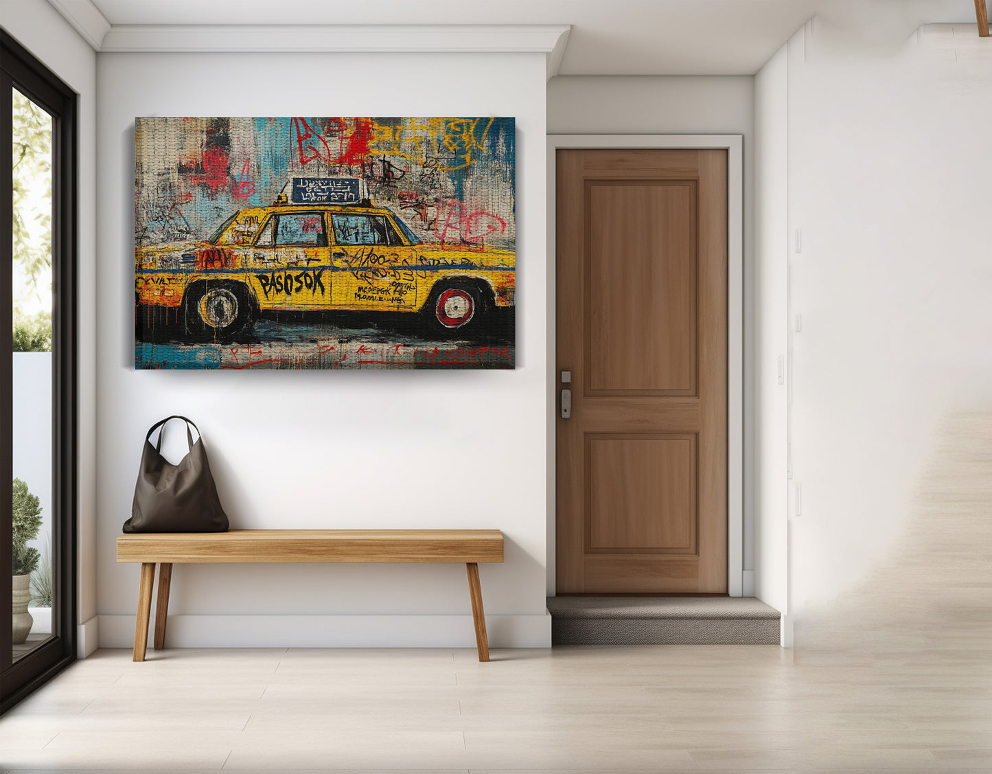 Graffiti Taxi Urban Black African American canvas print view 17