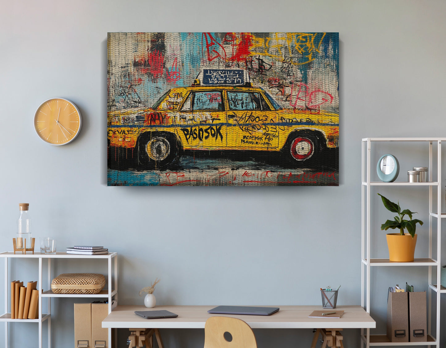 Graffiti Taxi Urban Black African American canvas print view 18