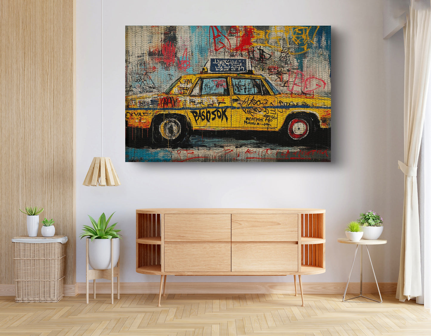Graffiti Taxi Urban Black African American canvas print view 14