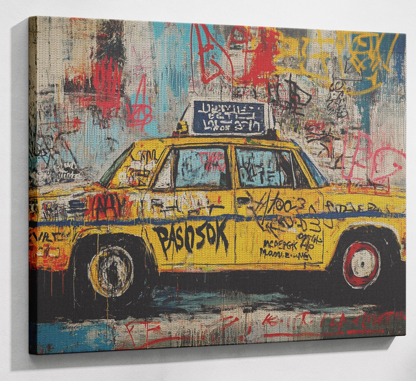 Graffiti Taxi Urban Black African American canvas print view 13