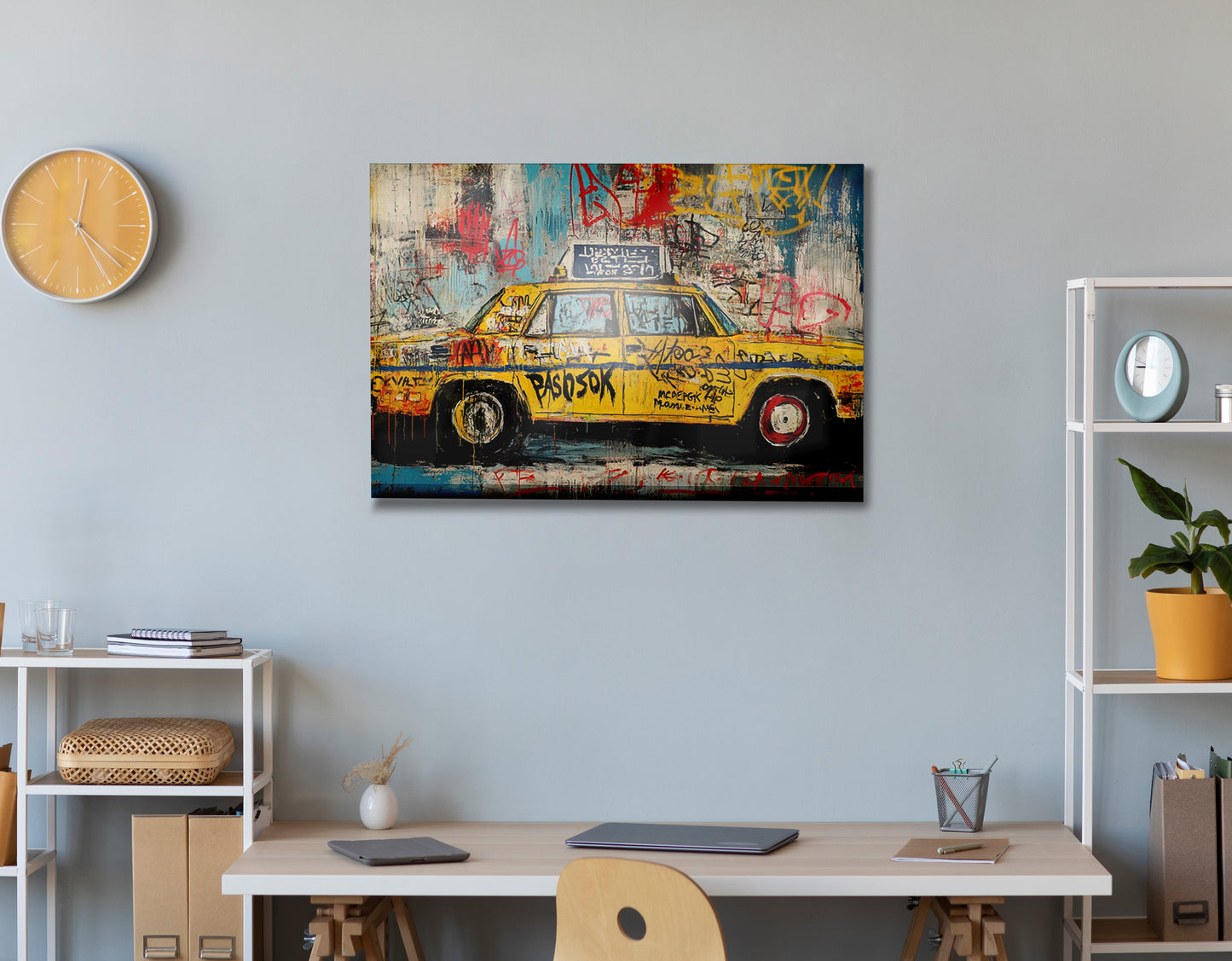 Graffiti Taxi Urban Black African American canvas print view 24