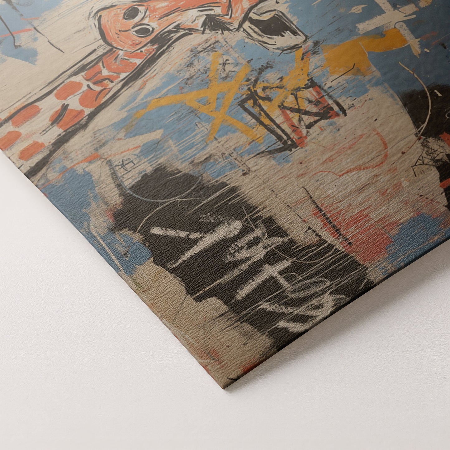 Blue Giraffe Graffiti Black African American canvas print artwork by MoomZee Artwork