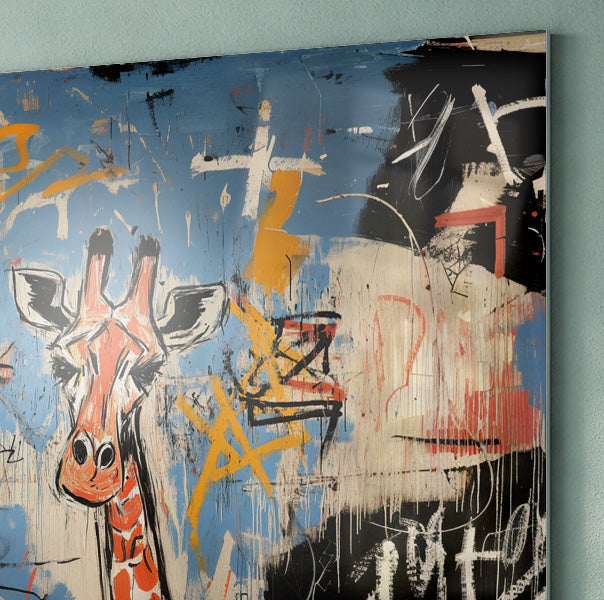 Blue Giraffe Graffiti Black African American canvas print view 22