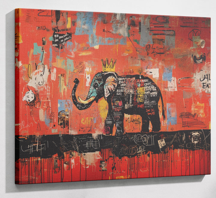 Elephant Graffiti African American canvas print canvas print with visible wall art format