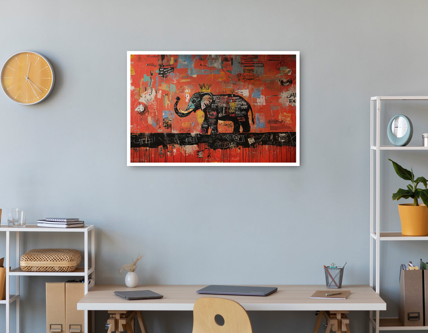 Elephant Graffiti African American canvas print print view