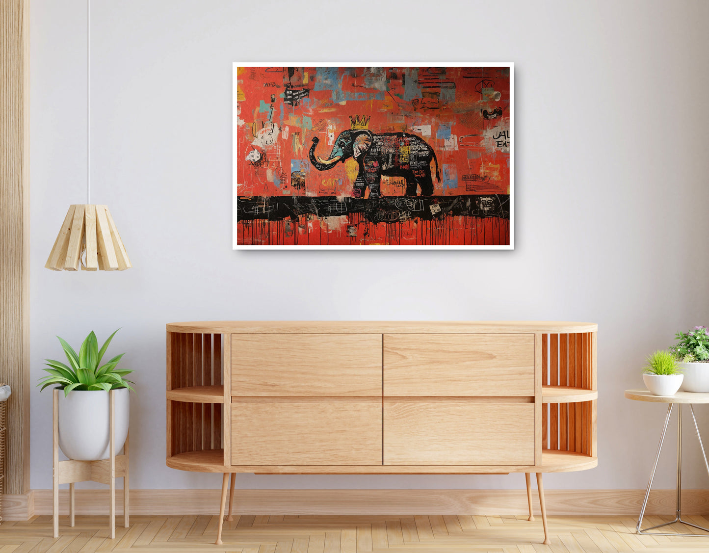 Alternate view of Elephant Graffiti African American canvas print