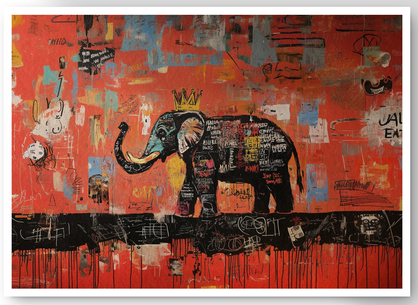 Elephant Graffiti African American canvas print by MoomZee Artwork