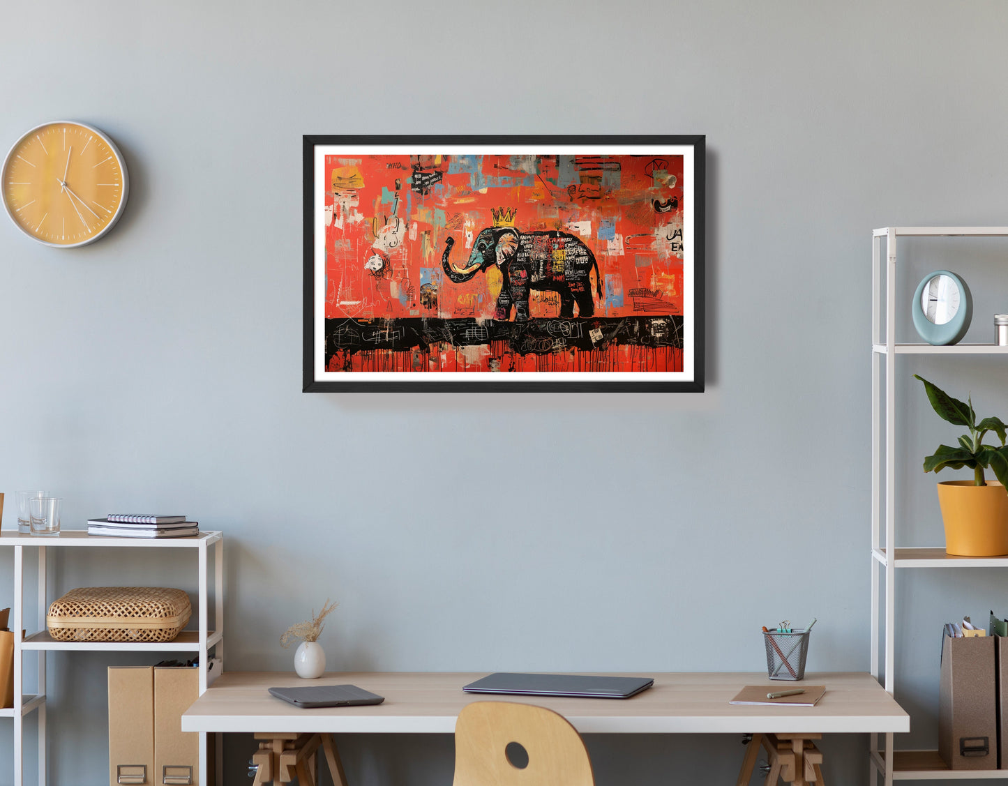 Elephant Graffiti African American canvas print view 72