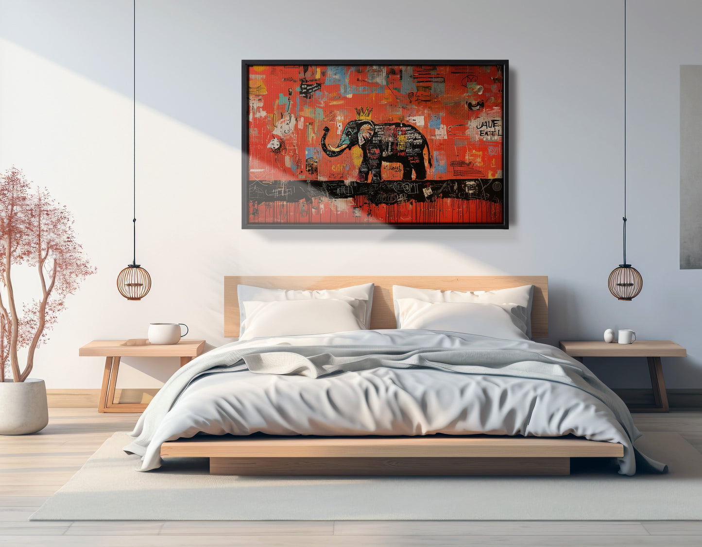 Elephant Graffiti African American canvas print view 27