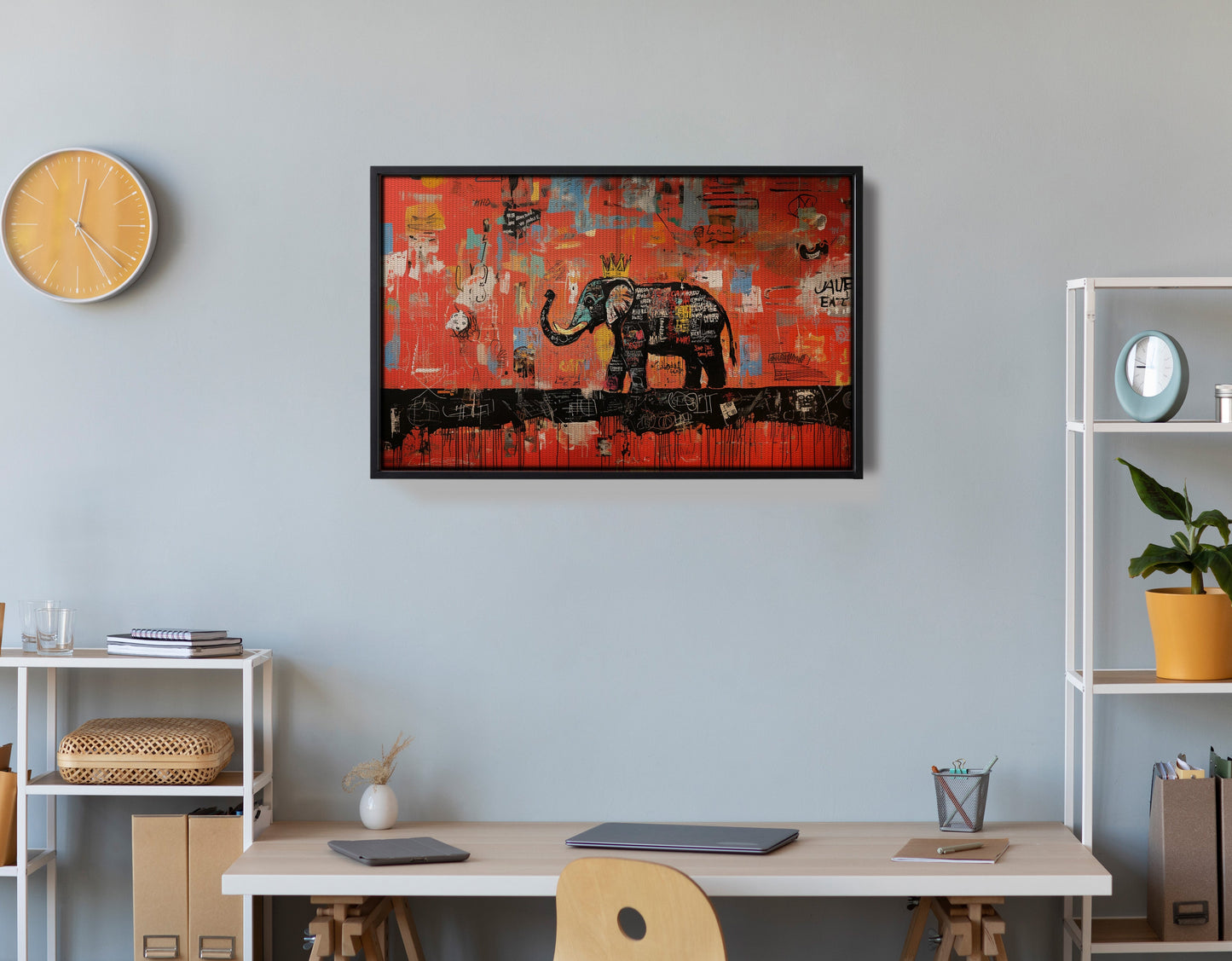 Elephant Graffiti African American canvas print view 30