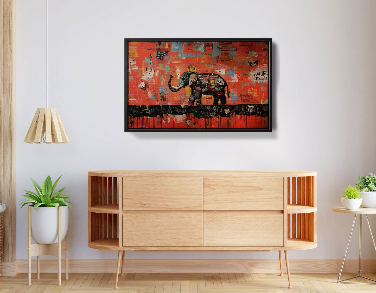 Elephant Graffiti African American canvas print view 26