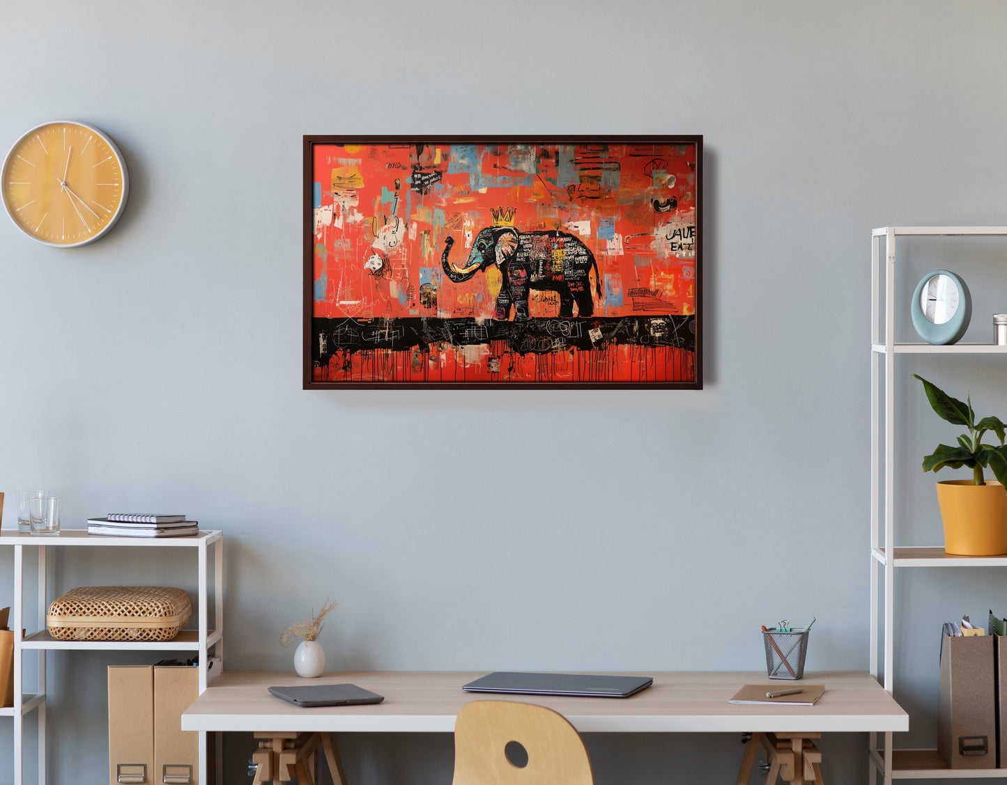 Elephant Graffiti African American canvas print view 36