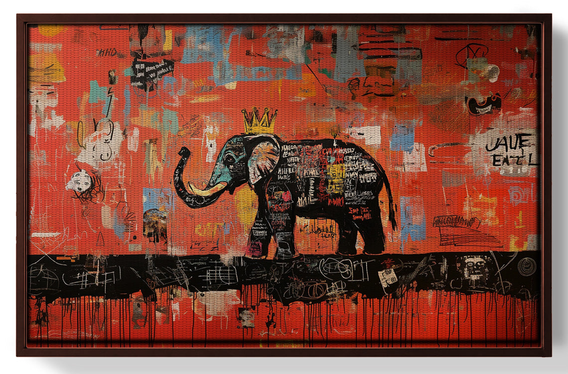 Elephant Graffiti African American canvas print view 31