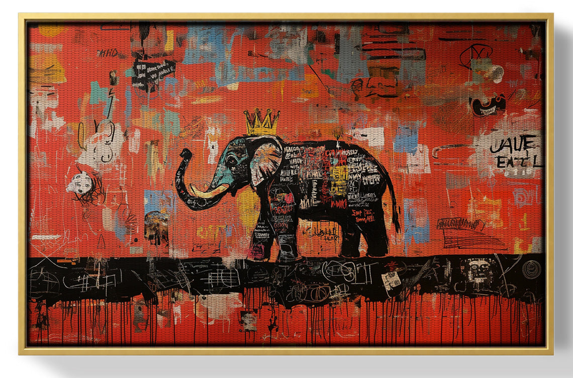 Elephant Graffiti African American canvas print view 37