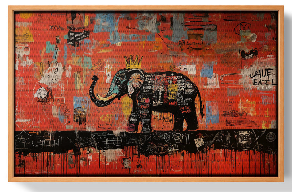 Elephant Graffiti African American canvas print view 43