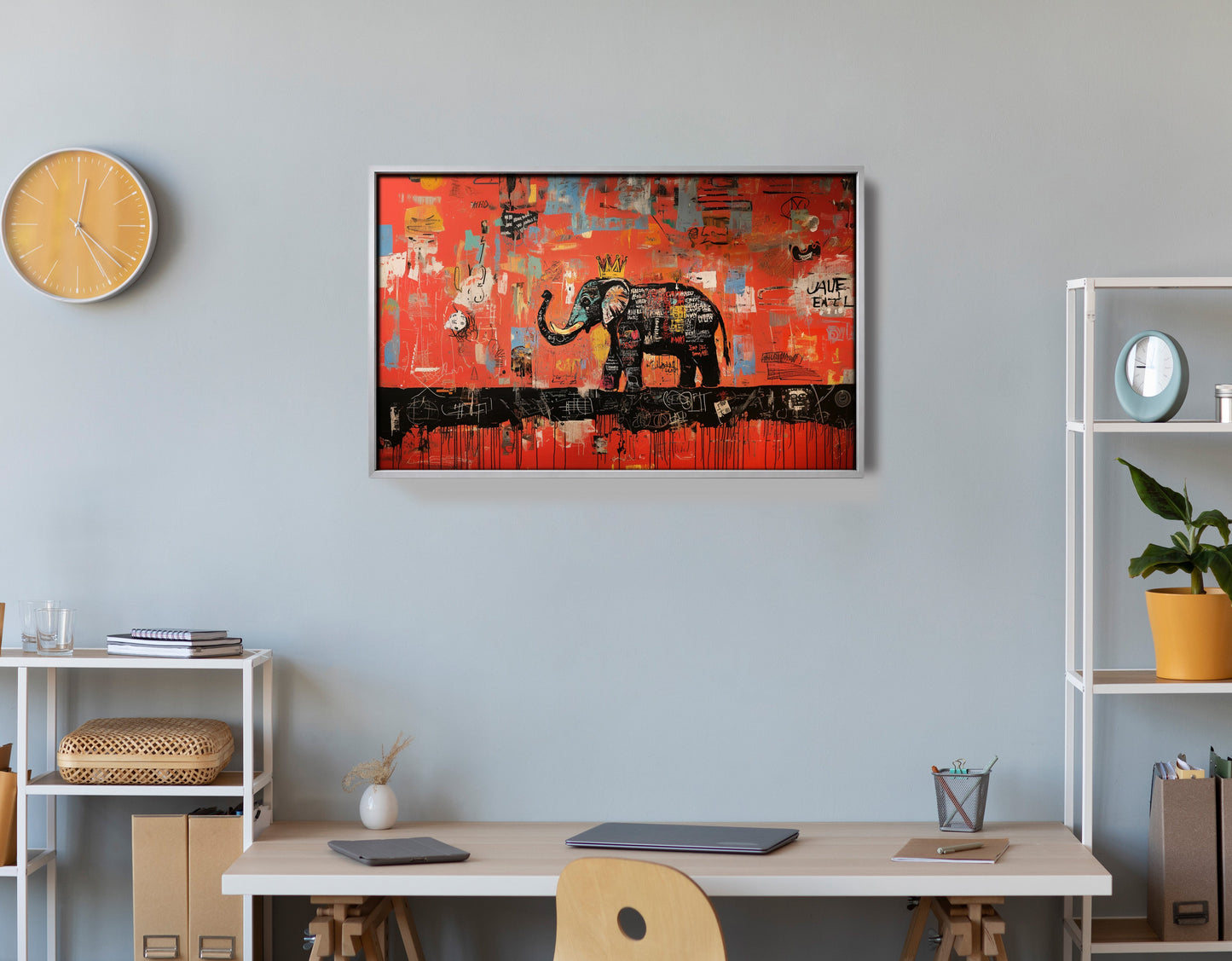 Elephant Graffiti African American canvas print view 60