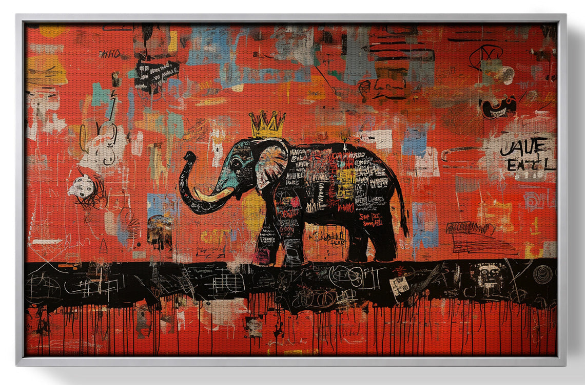 Elephant Graffiti African American canvas print view 55