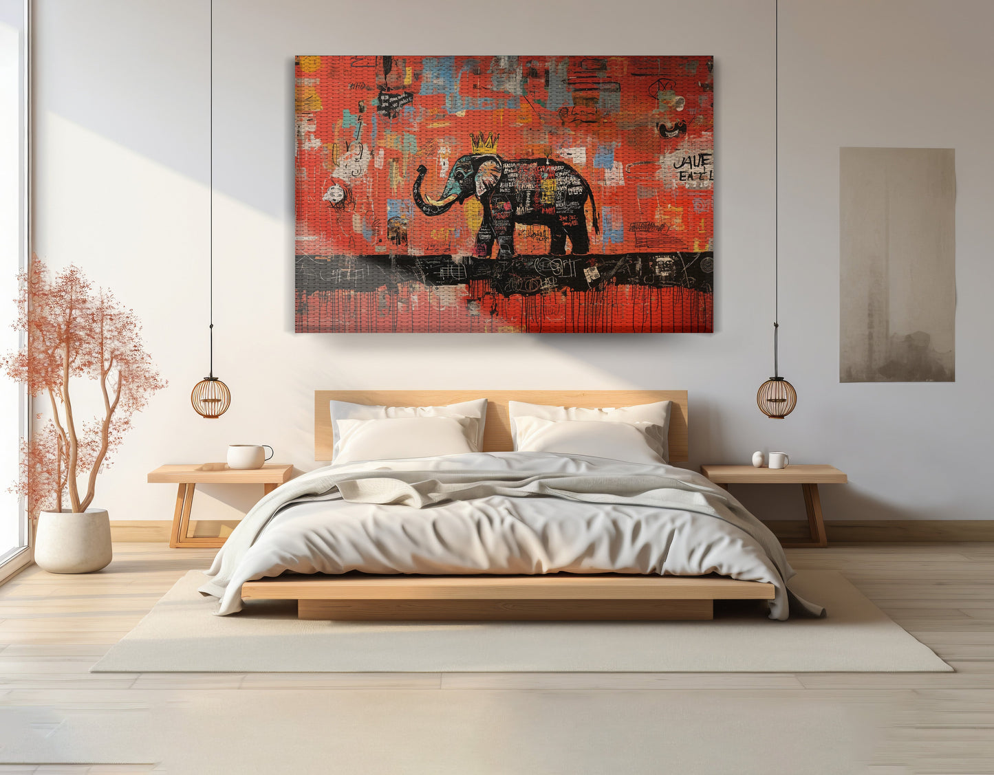 Elephant Graffiti African American canvas print view 15